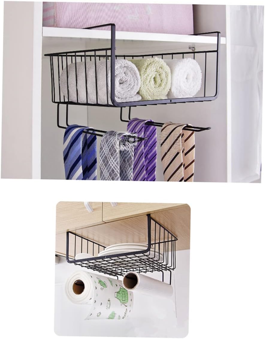 Kitchen under Cabinet Shelf Storage Rack Towel Organizer Wardrobe Storage Rack
