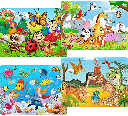 Puzzles for Kids 4-8 Year Old 40 Pieces Preschool Educational Learning Puzzles for Kids 3-5 Toys Gift Set for Children Boys and Girls (4 Puzzles)