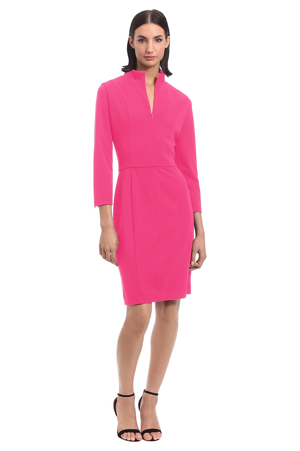 Donna Morgan Womens Notch Neck Sleek Sheath Dress Office Workwear