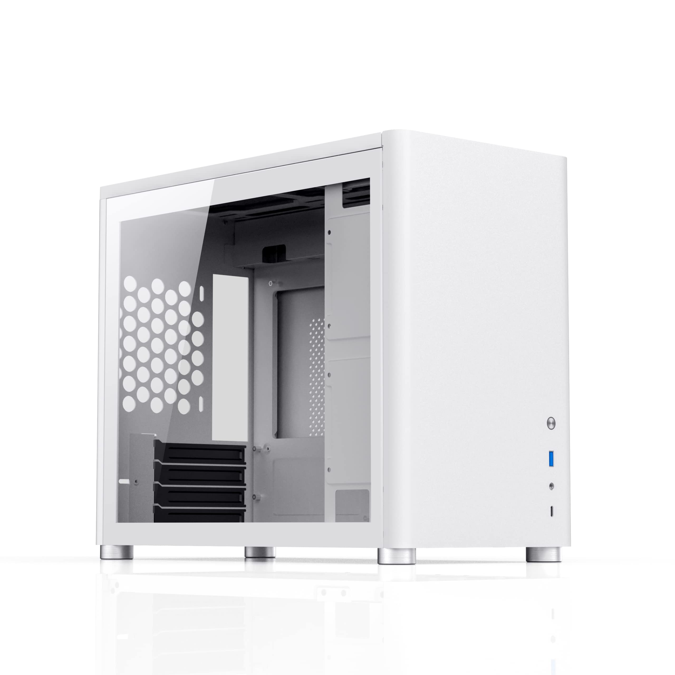 JonsboD30 mATX Boîtier PC pour refroidissement AIO, boîtier PC, boîtier PC Gaming PC en verre, m ATX boîtier petit boîtier PC, boîtier PC, boîtier PC, boîtier PC Matx (blanc)