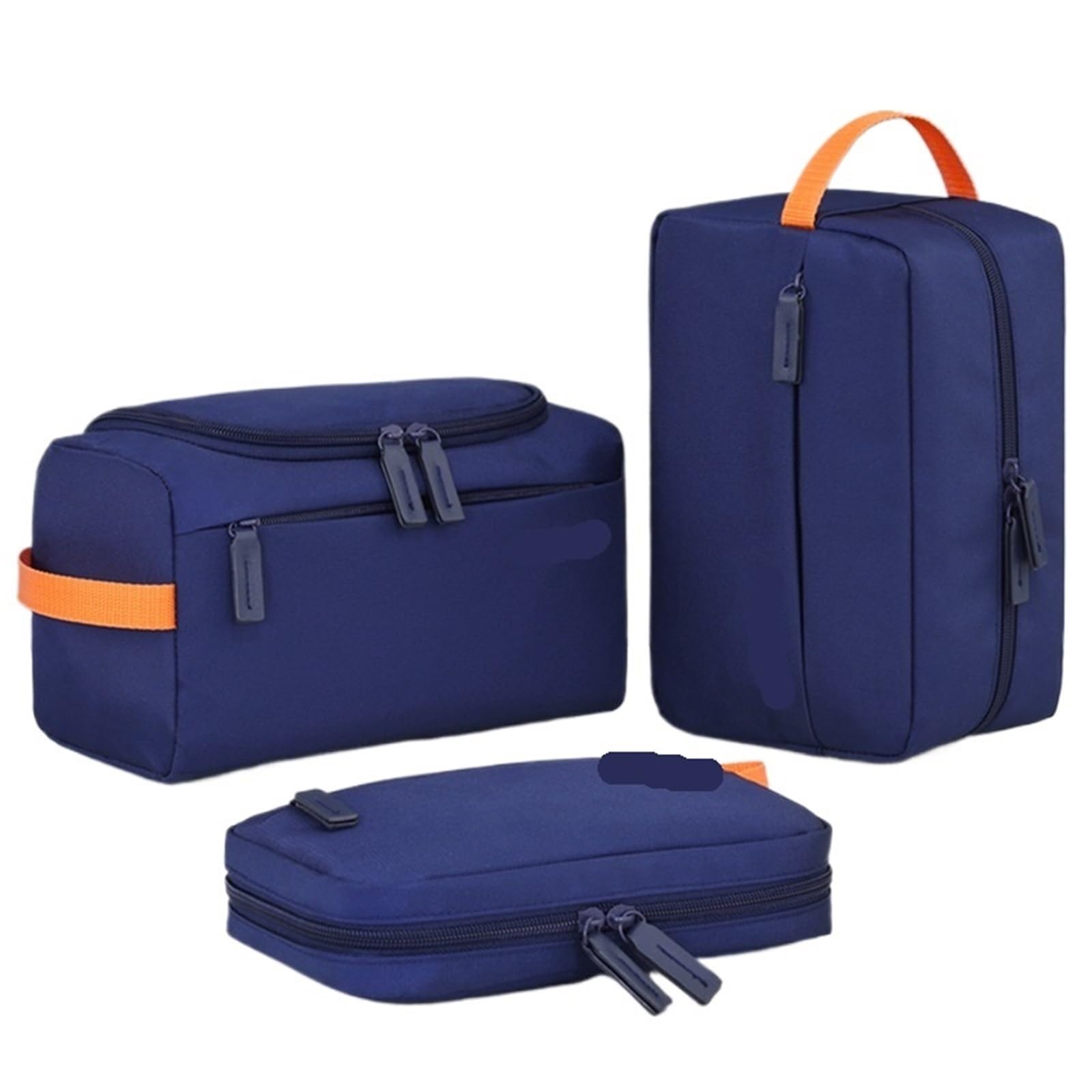 Trousse Uomo Borsa da toilette portatile, organizer for cosmetici for trucco uomo di grande capacità, essenziale for i viaggi(Blue 3pcs set)