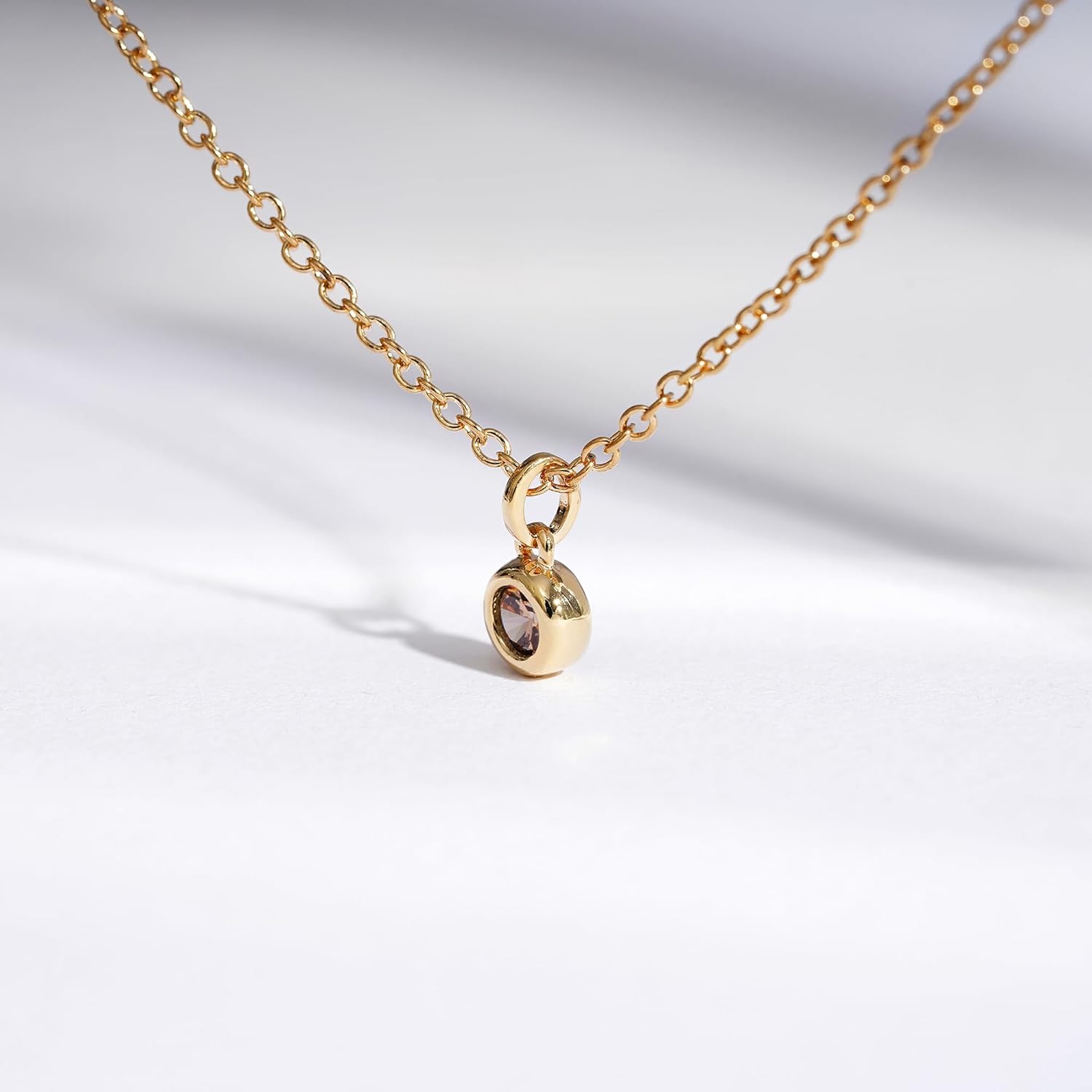 Amazon Essentials Yellow Gold Plated Brass Birthstone Solitaire Pendant Necklace, 16'' + 2'' Extender - Image 5