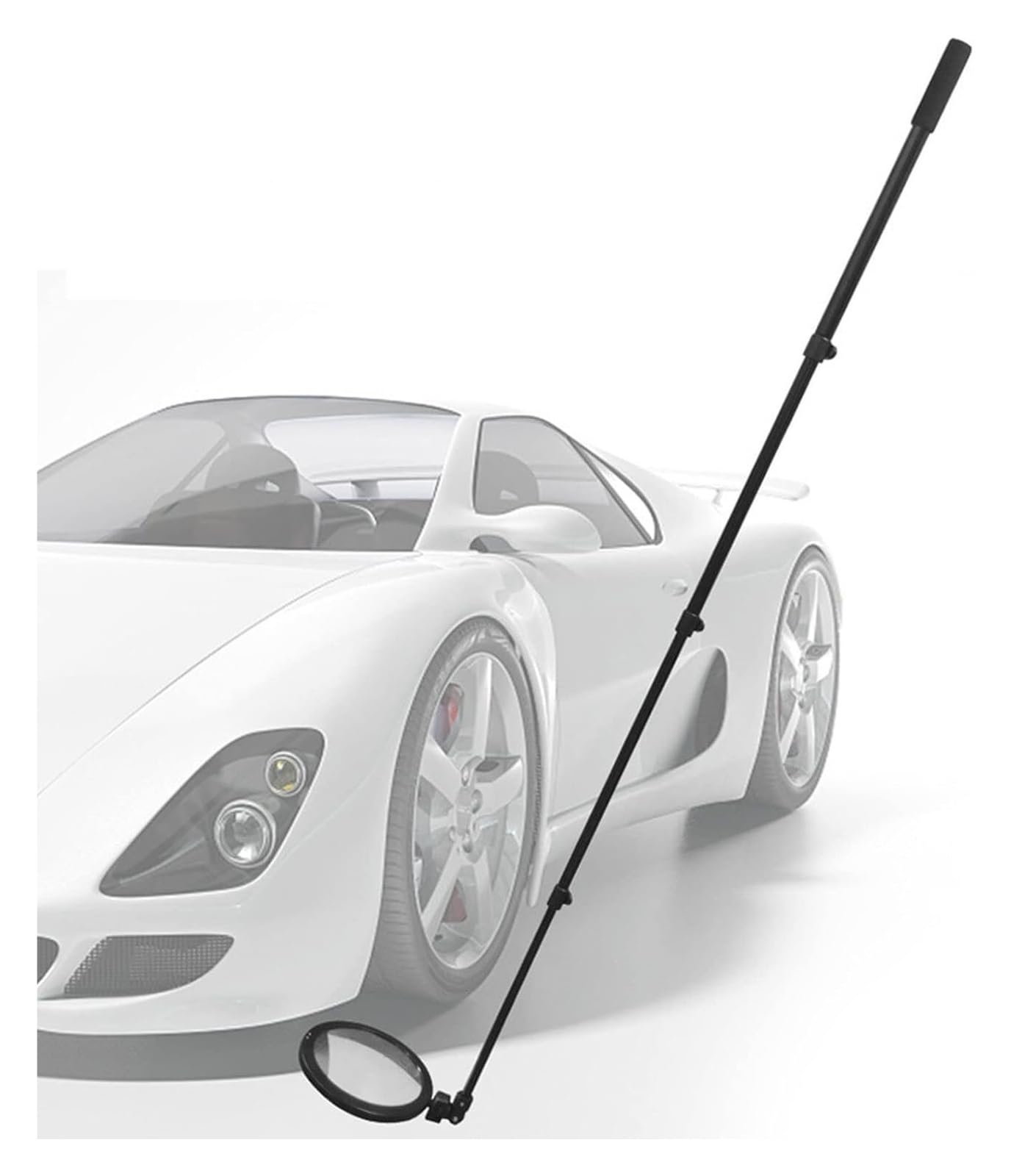 DARZYS Under Vehicle Inspection Mirror, Acrylic Detection Mirror,Telescoping 52cm to 160cm, Adjustable Angle Mirror with Led Light