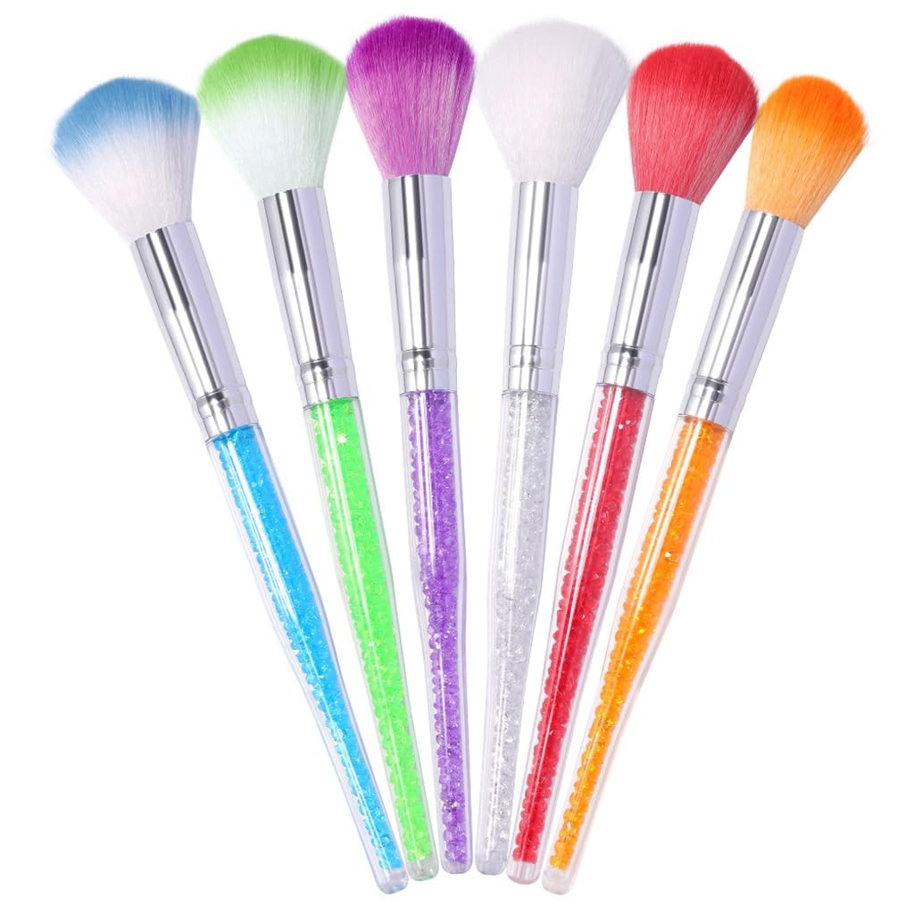Nagelwerkzeuge Nagelbürste Nagelstaubpinsel Kristall Langer Griff Make-up Rougepinsel Make-up Puderpinsel