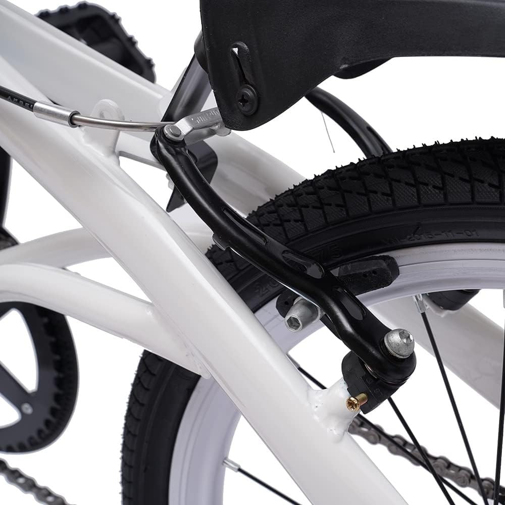 Vélo Vélo Pliant Adulte, Levier de Vitesses 7 Vitesses Vélo Pliant léger en Acier au Carbone Vélo Pliant de Ville Vélo Portable léger pour Femmes et Hommes A, 20 Pouces