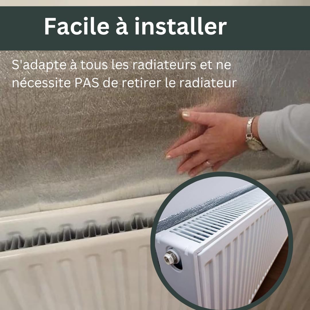 AVOID Isolant Thermique Fenetre, Reflecteur Radiateur de Chaleur 50 cm × 5 m, Isolation Fenetre 4mm épais, Économise l’Énergie, Isolation Porte de Garage, Toit, Mur, Voiture, Ruban Adhésif Inclus