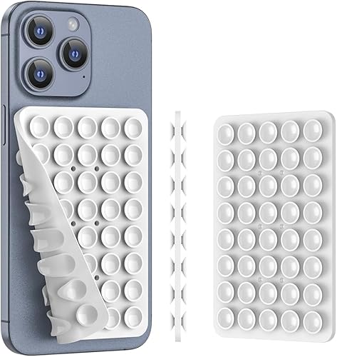 Funda de silicona con succión para teléfono (funda compatible con iPhone y Android, soporte de accesorios de teléfono manos libres para selfies y