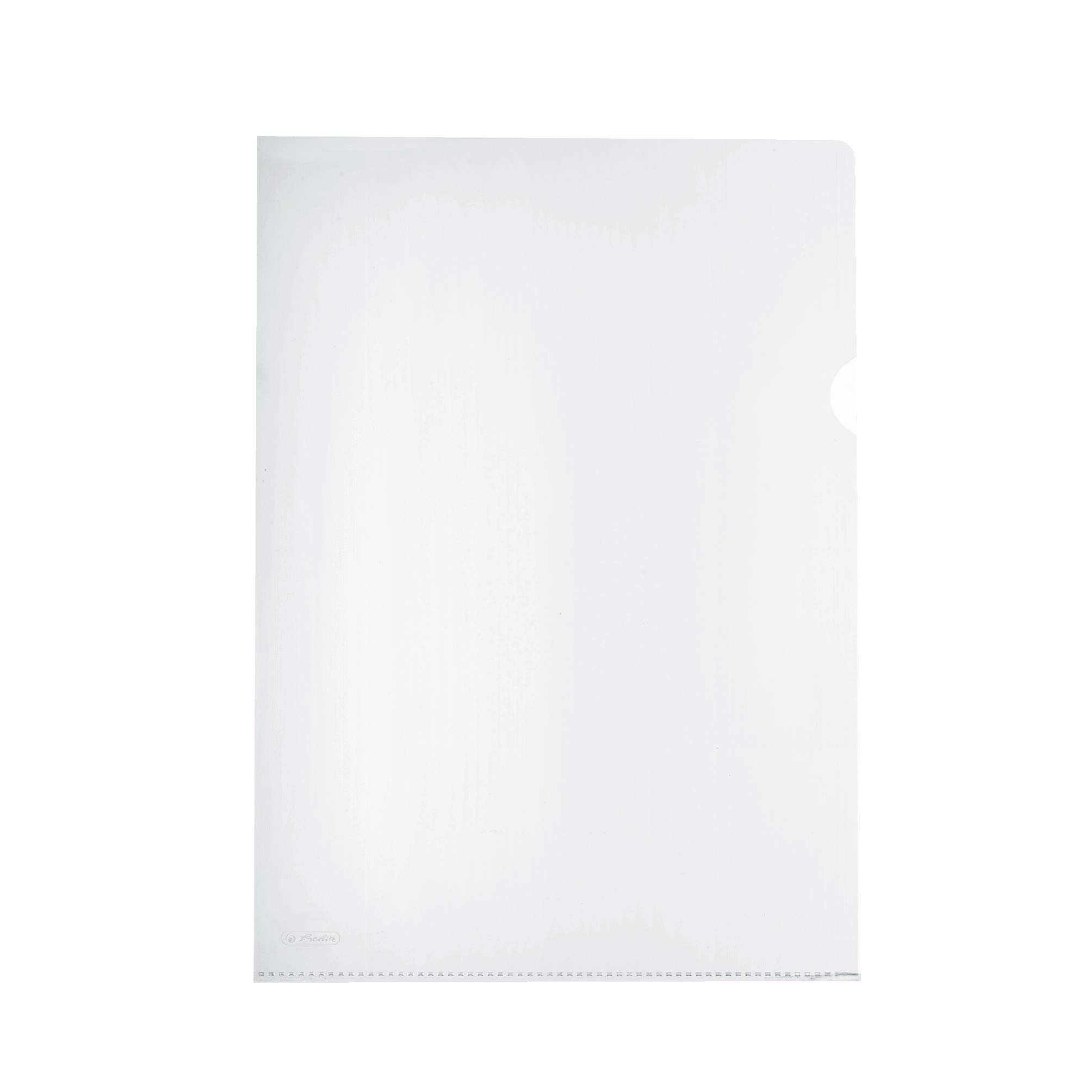 Herlitz 10843746 Aktenhülle A4 Standard, PP, 0,11 mm, transparent glasklar 100er Packung (A4, glasklar, 10)