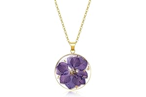 Birth Flower Necklaces for Women - Purple Swallowwort July Month Flower Necklace