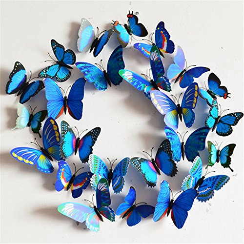 Get Orange 24pcs 3d Butterfly Stickers Crafts Butterflies for Room