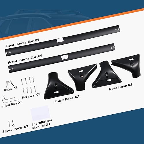 Miniatura 8 de Barras Transversales de Techo Bloqueables 260lb Compatibles con Nissan Rogue 2021-2026 (con Rieles de Techo Empotrados), Rieles de Techo de Aluminio