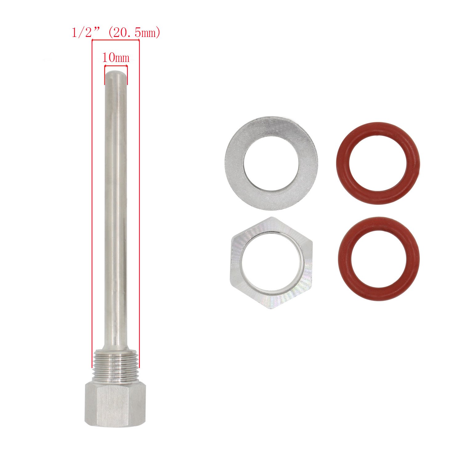 Buy 1/2 inch thermowell weldless with Screw nut Gasket Stainless Steel