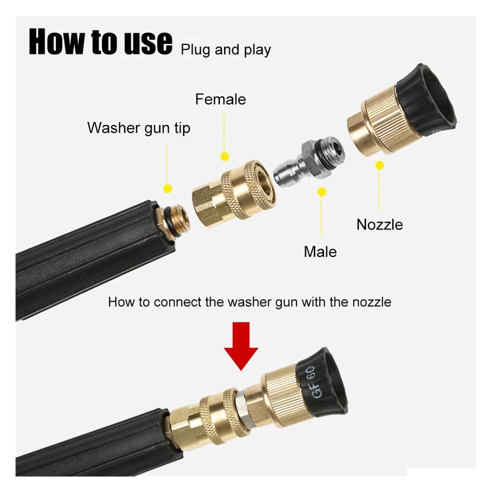 Adapter für Hochdruckreiniger aus Messing