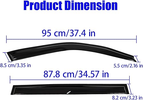 Miniatura 4 de labwork Deflectores de visera lateral con cinta, protectores de lluvia, protector de lluvia, deflector de repuesto para Toyota Highlander 2001 2002