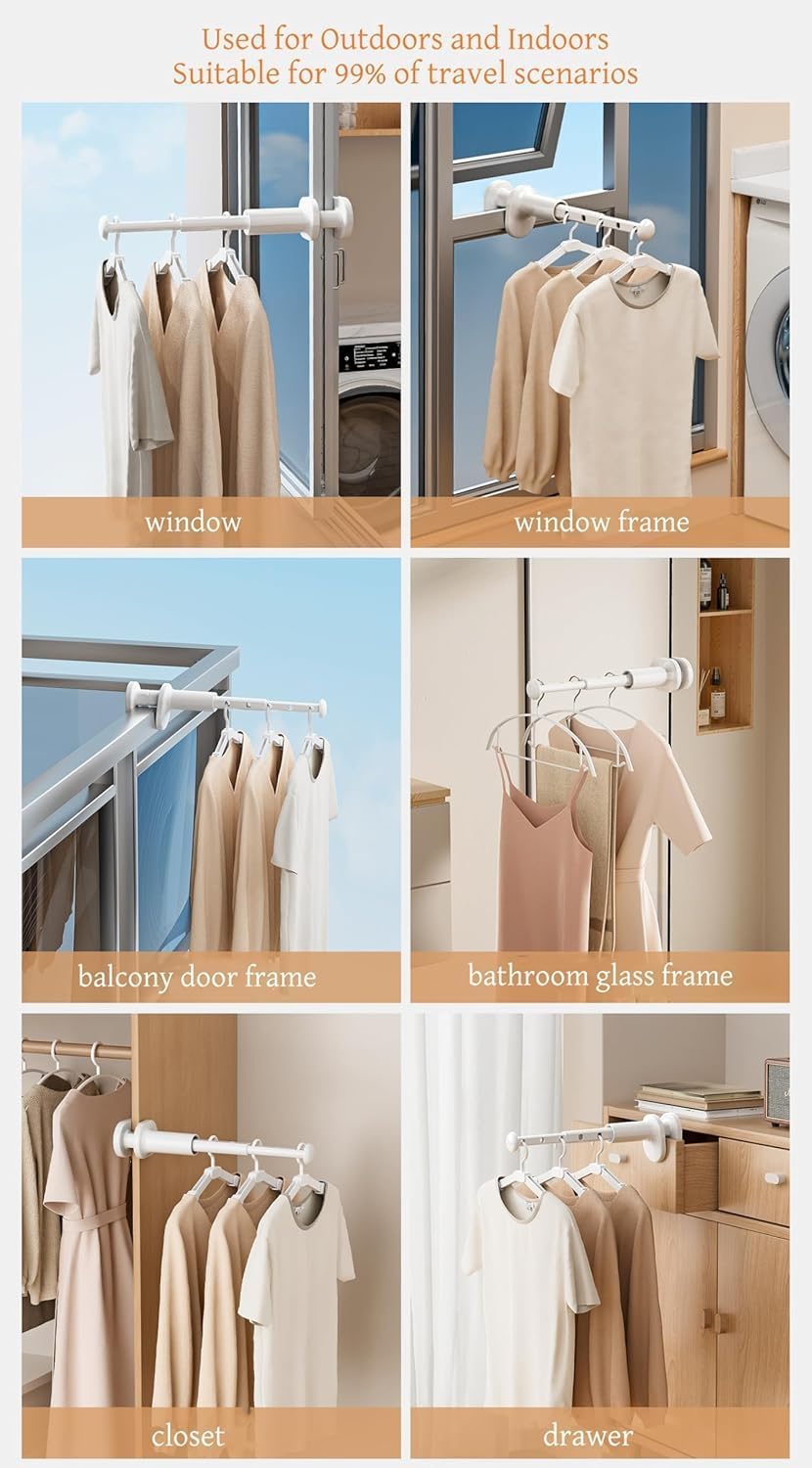 Travel Drying Rack for Clothes 2-Pack –Telescopic Rack mini Portable Collapsible Clothes Dryer for Cruise, RV, Dorm, Apartment & Hotel Door,Laundry.Drying Rack Clothing for Travel
