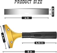 Vista 2 de DIYSELF Rascador de azulejos, herramienta resistente con cubierta protectora, hoja de afeitar dorada para quitar pintura, papel tapiz, pegamento