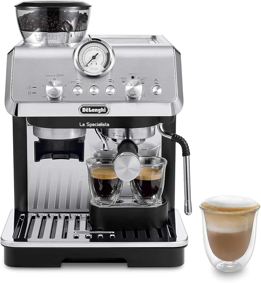 La Specialista Espresso Machine with Grinder, Milk Frother, 1450W, Barista Kit - Bean to Cup Coffee & Cappuccino Maker,Stainless Steel, Black