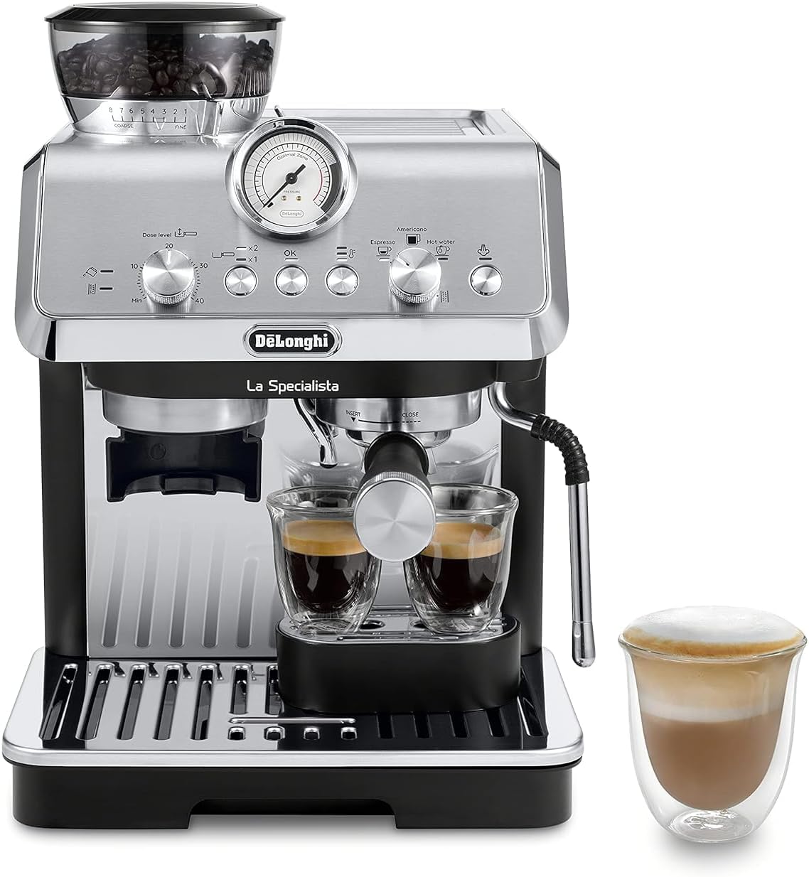 La Specialista Espresso Machine with Grinder, Milk Frother, 1450W, Barista Kit - Bean to Cup Coffee & Cappuccino Maker,Stainless Steel, Black