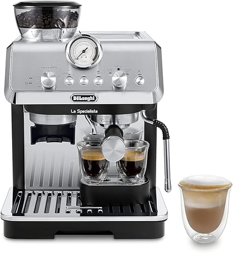 De'Longhi La Specialista Máquina de Espresso con Molinillo, Espumador de Leche, 1450W, Kit de Barista - Cafetera de Grano a Taza para Café y