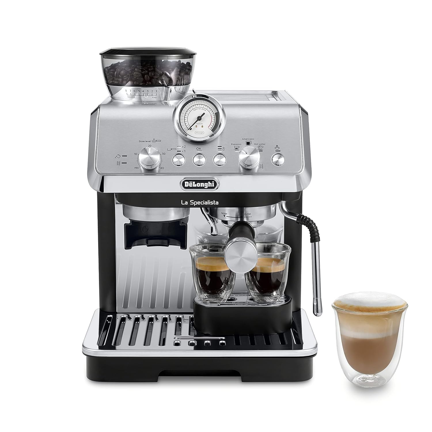 DeLonghi La Specialista Espresso Machine with Grinder Milk Frother 1450W Barista Kit - Bean to Cup Coffee Cappuccino