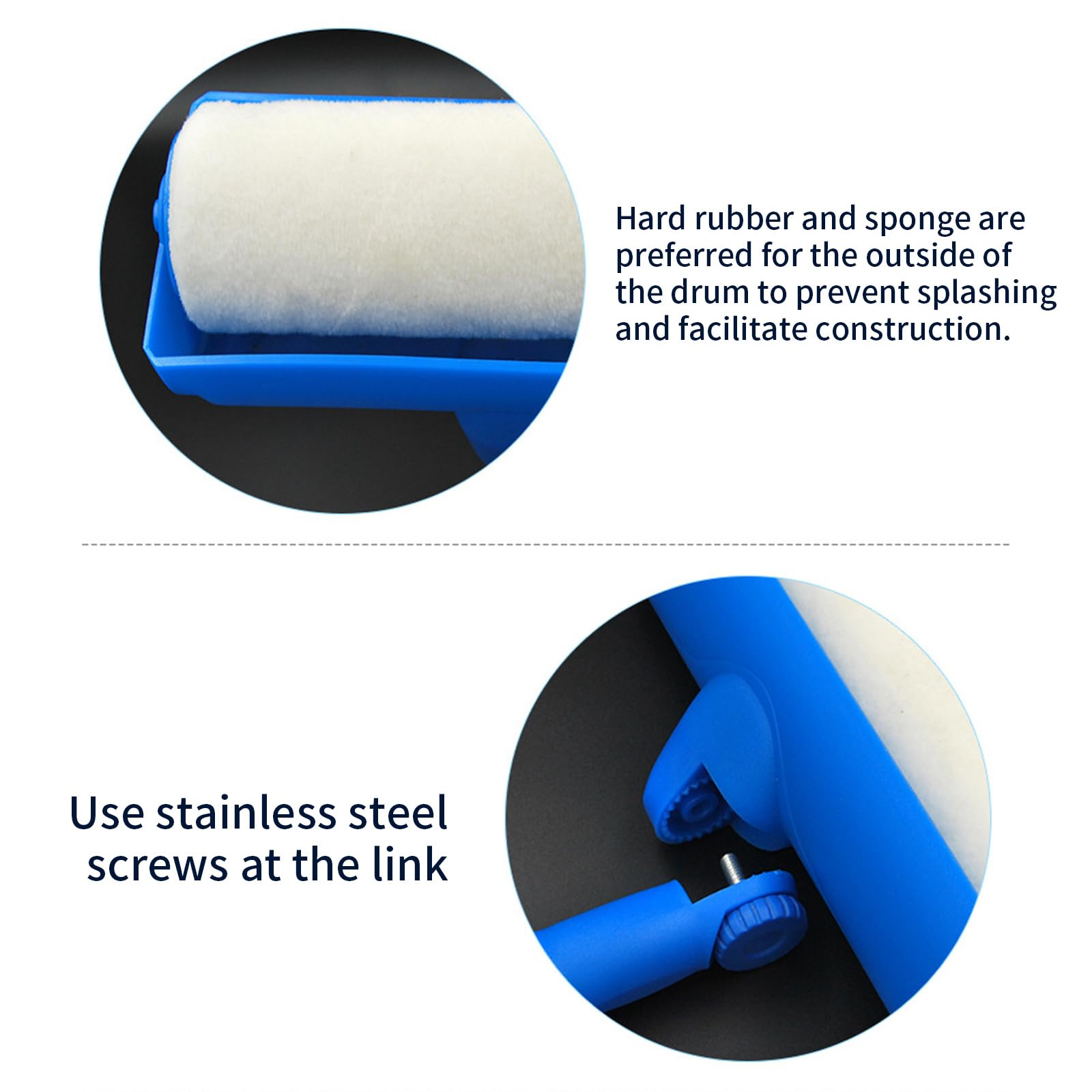Rouleau de peinture réglable avec protection anti-éclaboussures – Design léger anti-gouttes pour une utilisation en intérieur et en extérieur – Rouleau polyvalent avec tête réglable pour une peinture