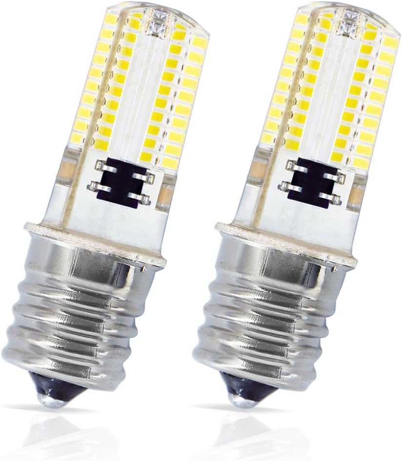 LudoPam E17 LED Bulb Microwave Oven Appliance Light 4W Warm White 3000K AC 110V 120V Intermediate Base Replacement 35W Halogen Bulbs Lamp Pack of 2