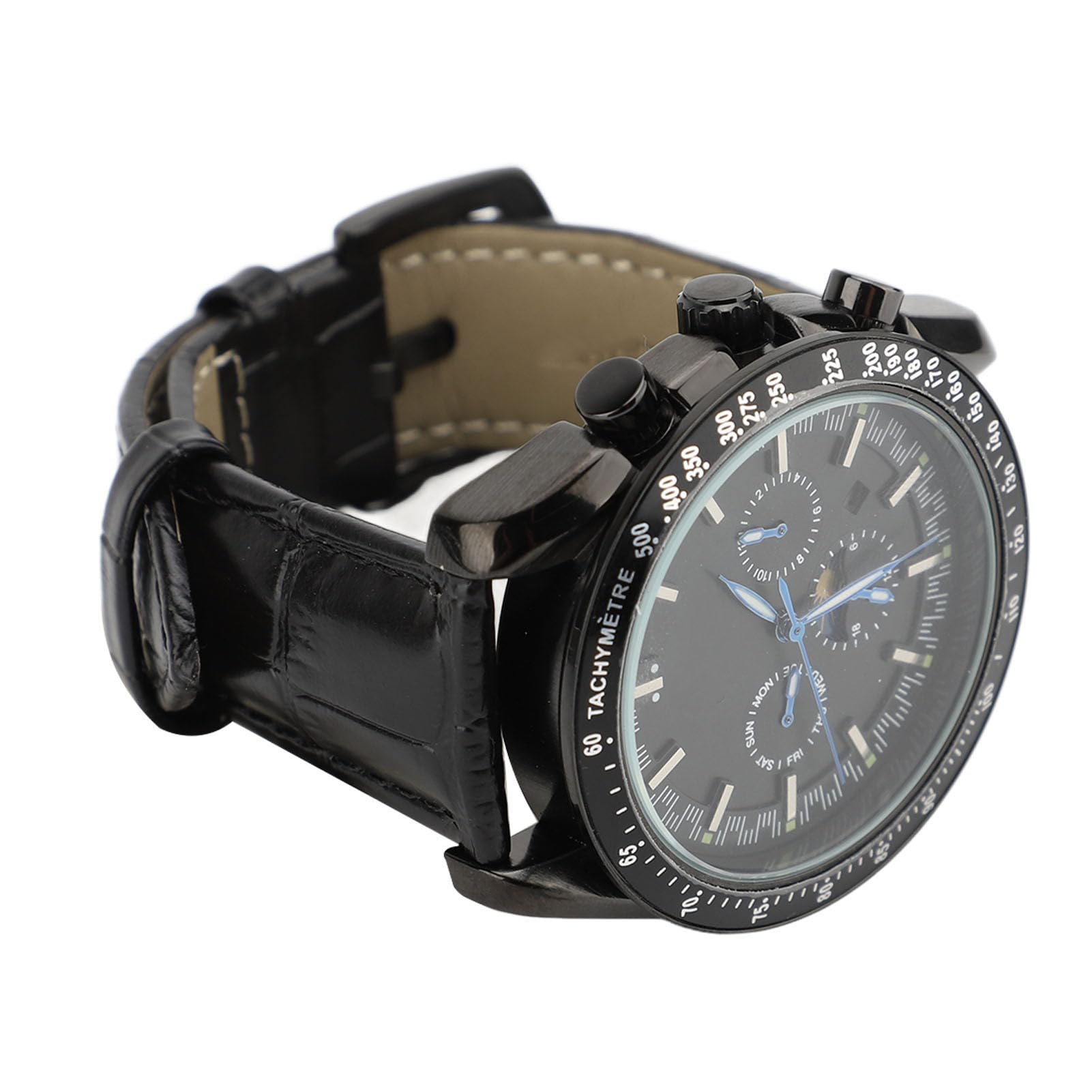 TOPINCN Reloj Mecánico Automático para Hombre, Cronógrafo de Lujo, Fase Lunar, Cuerda Automática para Negocios, Correa de Cuero PU de Acero Inoxidable, 45mm