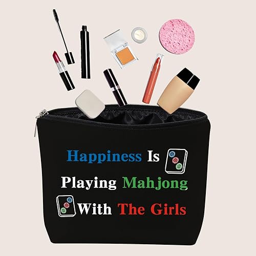 Miniatura 3 de JXGZSO Bolsa de Mahjong - La felicidad está jugando a Mahjong con la bolsa de juego de mesa para niña