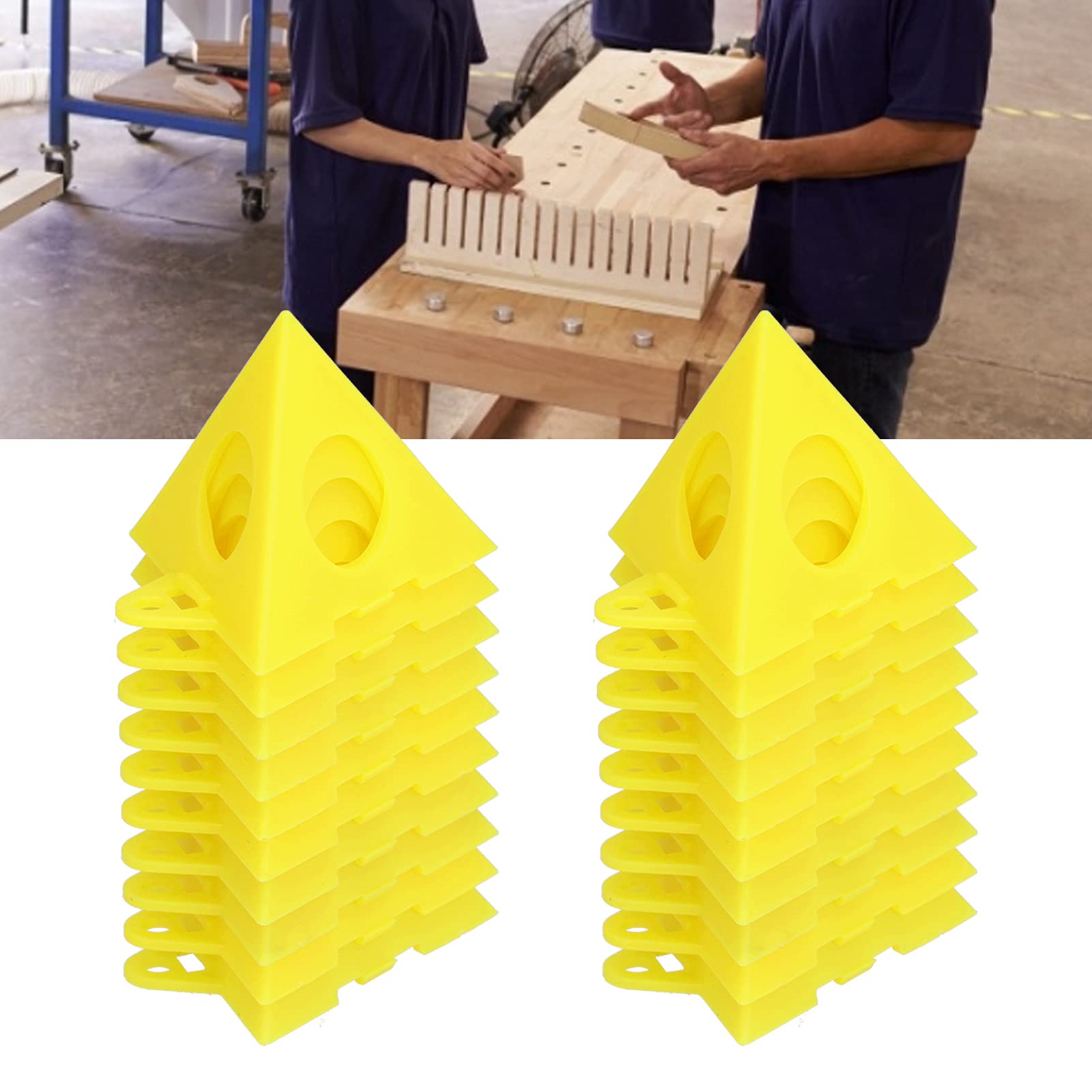 Supporti A Piramide Per Pittore (10 Pezzi): Piedini Sollevatori In Plastica Gialla Per Verniciatura E Falegnameria