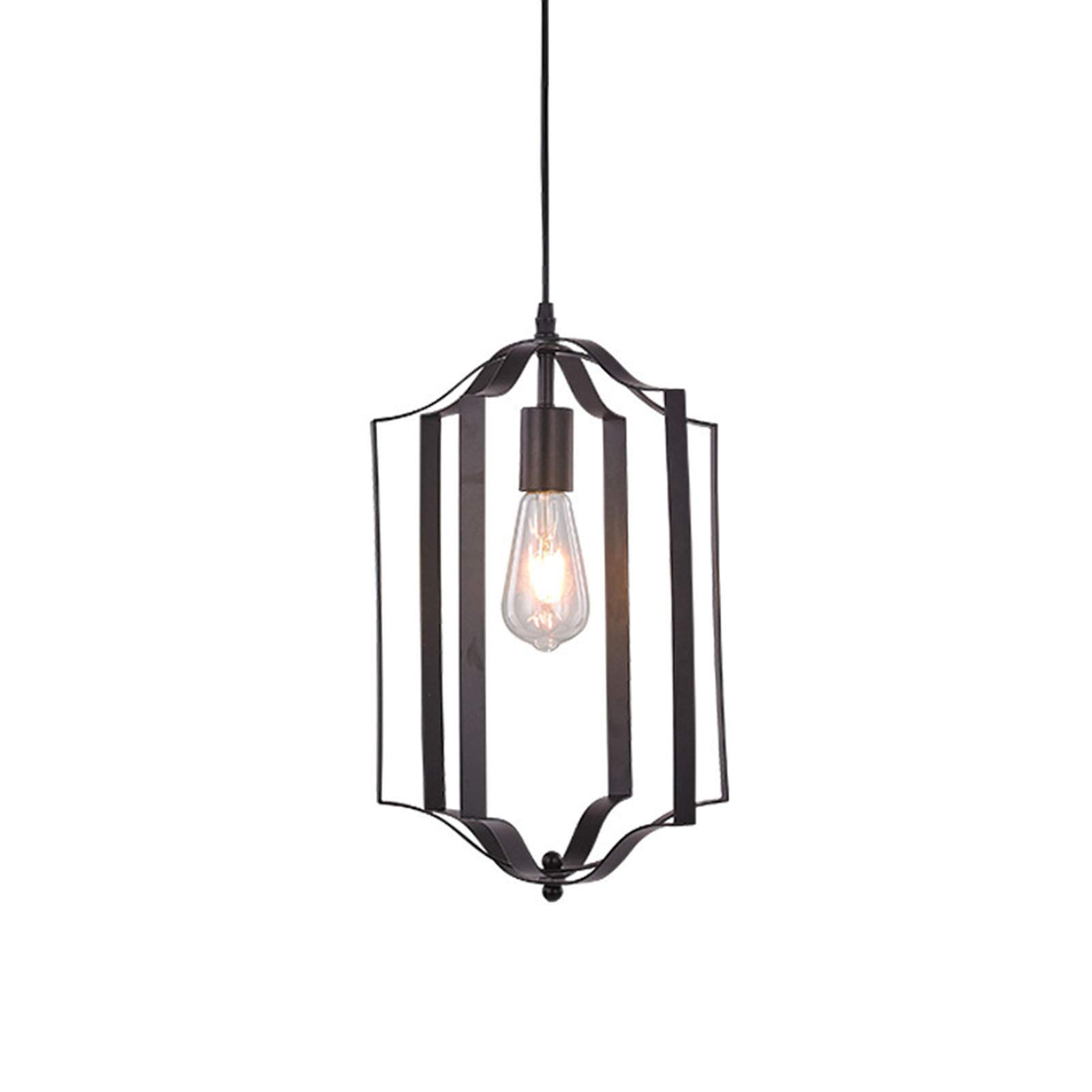 Lustre E27 noir en fer pour salle à manger et chambre à coucher au design créatif