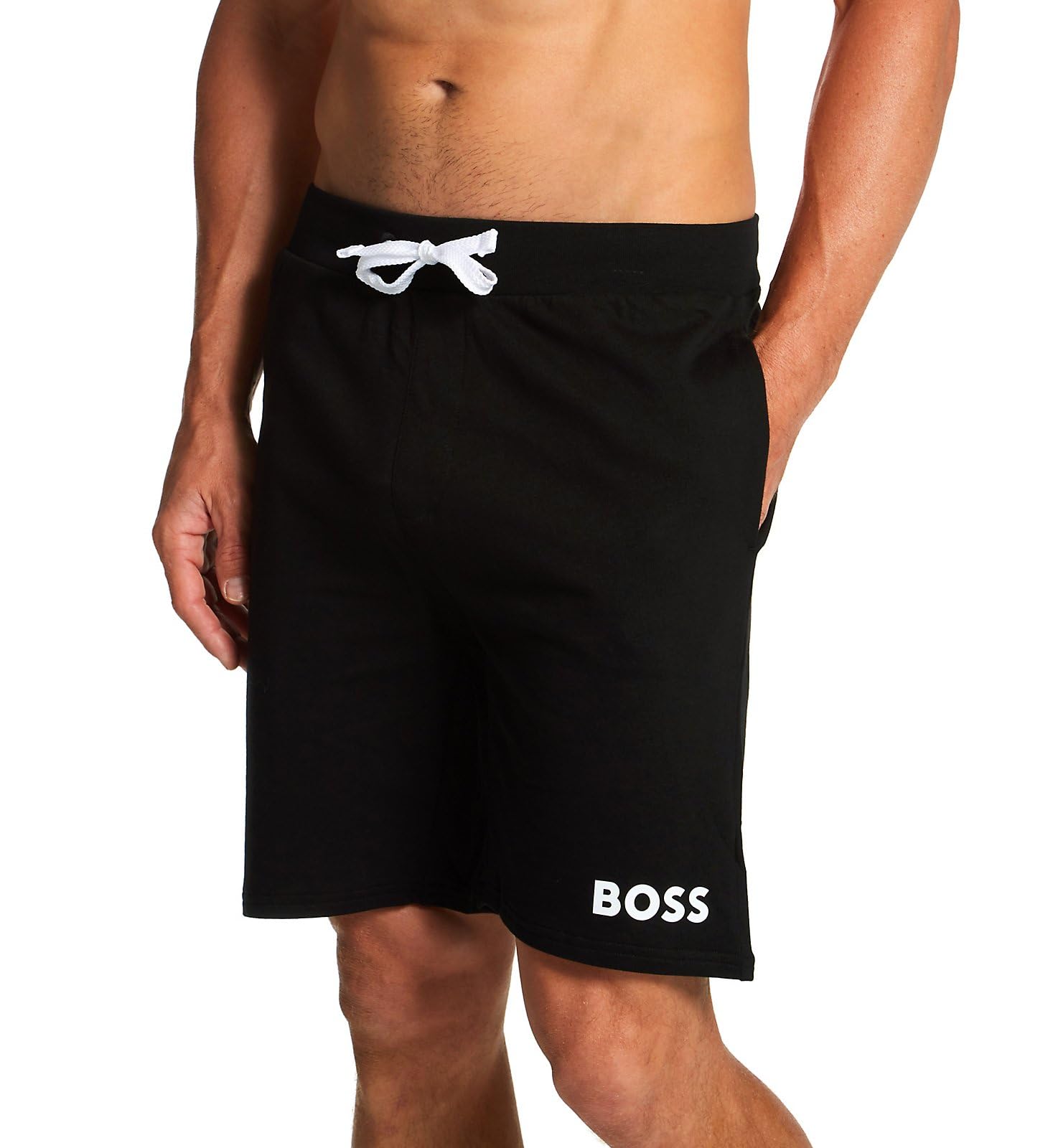 BOSS Contrast Logo Cotton Jogger - Spodnie do biegania z bawełny z kontrastującym logo Mężczyźni