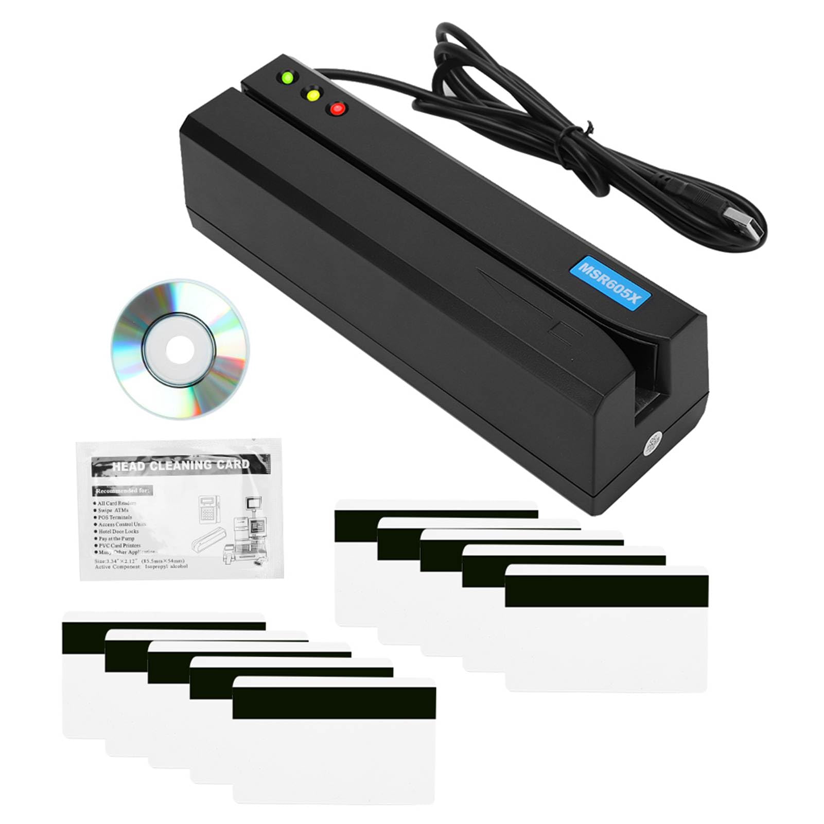 Pongnas MSR605X Magnetstreifen-Kartenleser, Schreibanzeige, Schneller Betrieb, USB-Stromversorgung Zum Lesen und Schreiben von Kartendaten