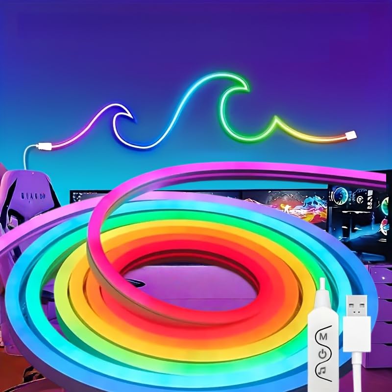 Tira de luces LED neón RGB USB 3 metros miniatura 1