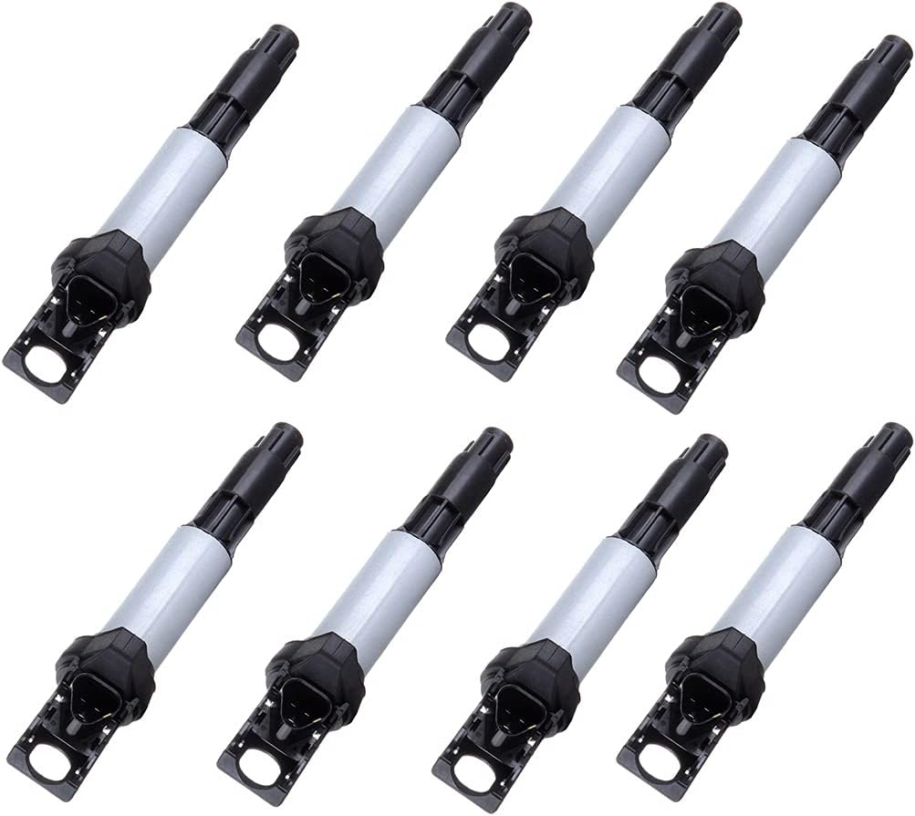 OCPTY Ignition Coil Pack for UF522 Coils for 2002-2004 for BMW for 320i 2.2L/L6,2003-2004 for BMW for 530i 3.0L/L6 Set of 8 Coil Packs & 3-Pins Ignition Coil