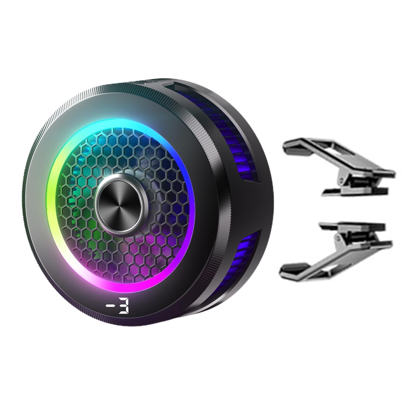 NALACAL Phone Cooling Fan, Magnetic Mobile Phone Radiator, RGB Mobile Phone Cooling Fan, RGB Mobile Phone Cooling Fan, Phone Radiator with Semi-Conductor Cooling Chip, RGB Cell Phone Cooler for Games