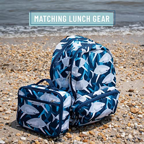 Wildkin 17 Inch Kids Backpack For Boys & Girls, Features Three Zippered Compartment With Interior & Side Pockets Backpacks, Perfect For School & Travel Backpack For Kids (Sharks) #TOP3