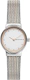 SKAGEN Freja Watch for Women, Quartz Movement with Stainless Steel or Leather Strap 26MM Silber/Rosegold