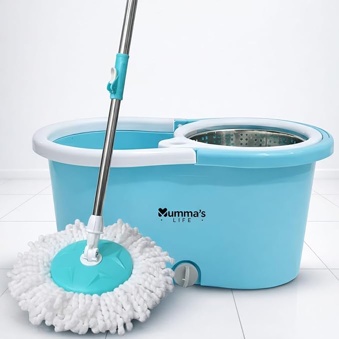 Mumma's LIFE Plastic Spin Mop Bucket with 360 Wringer