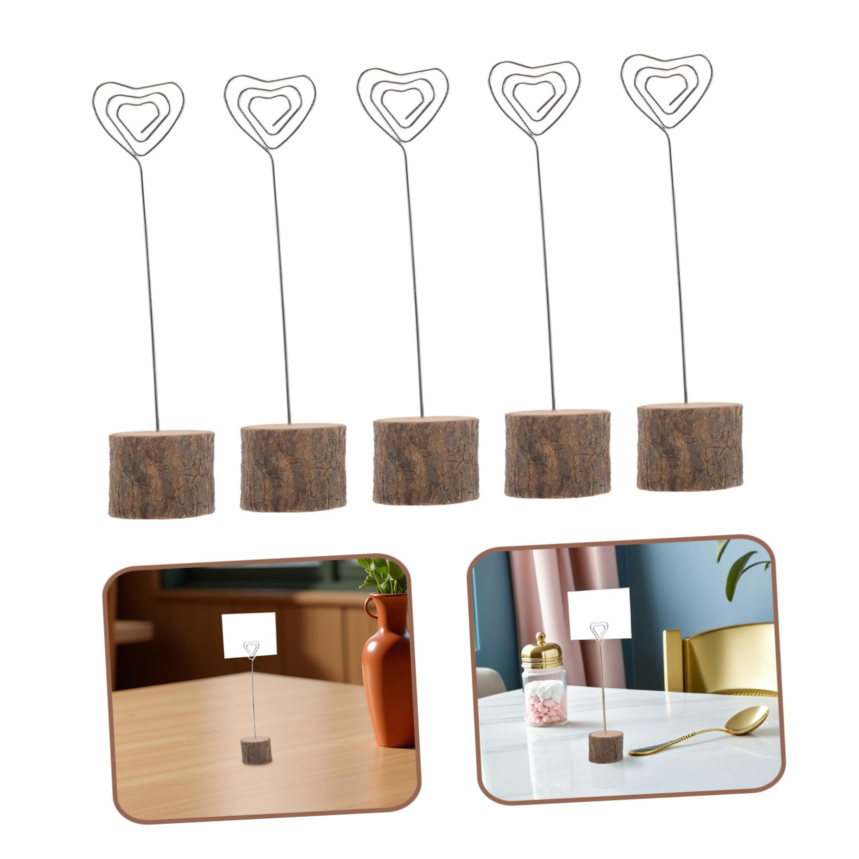 Ciieeo 20pezzi Porta Segnaposto in Legno Rustico Base Per Quadri in Legno Porta Biglietti Da Visita Espositore Per Biglietti Decorazioni Per Feste Di Matrimonio