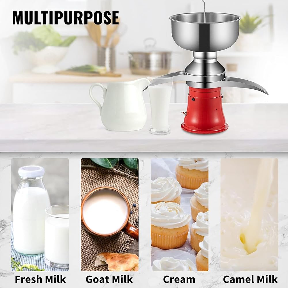 Separatore di crema per latte, separatore centrifugo ad alta velocità da 50 l/h, 9500 giri/min, trasforma il latte intero in latte scremato, ideale per aziende agricole e lattiero-caseari