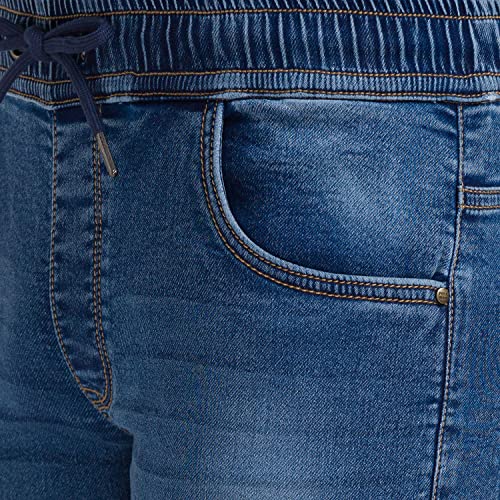 Image of Parx Men's Flat Front Jogger Fit Dark Blue Jeans
