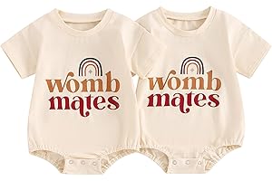 Adorable Twin Onesies Unisex Infant Crewneck Romper Bodysuit Summer Outfits