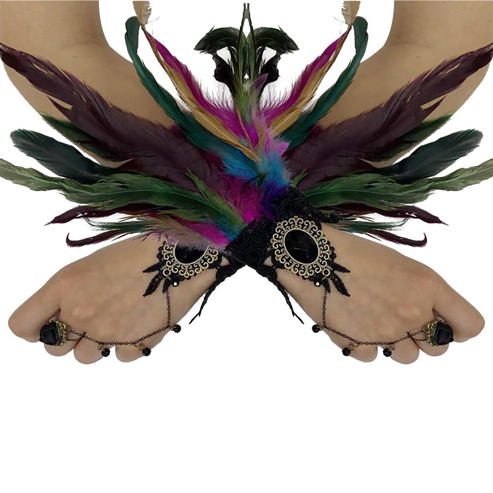 ISAKEN 1 paar veren manchetten dames struisvogelveren armband ISAKEN 1 paar veren manchetten dames struisvogelveren armband