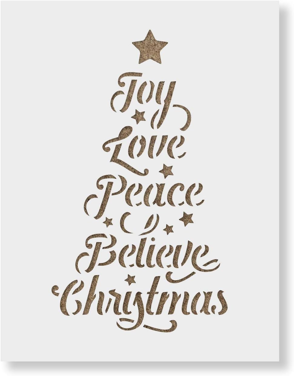 Christmas Tree Words Stencil Christmas Porch Sign
