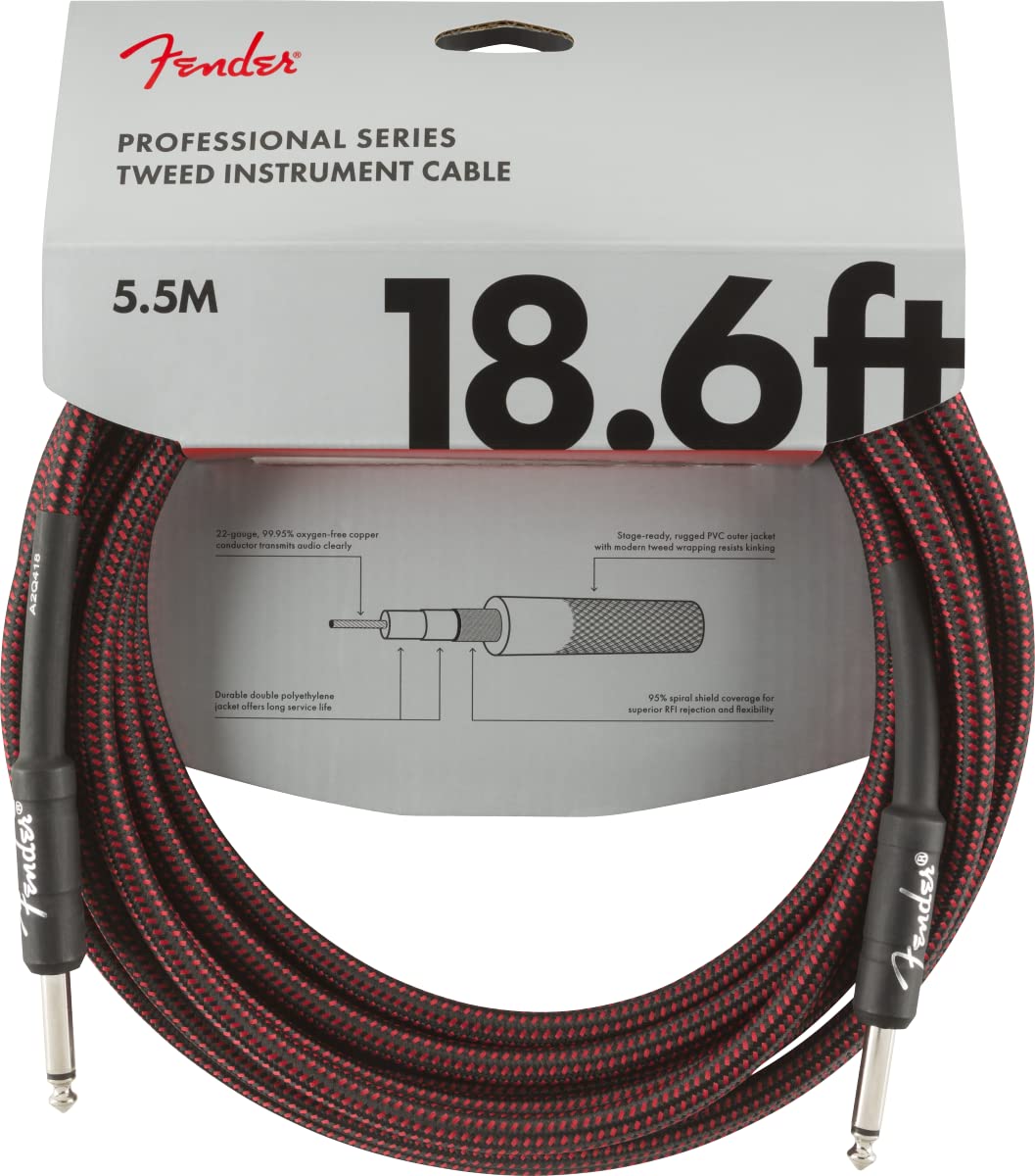 Fender 0990820067 (Fender Professional Series Instrument Cable, 18.6', Red Tweed)