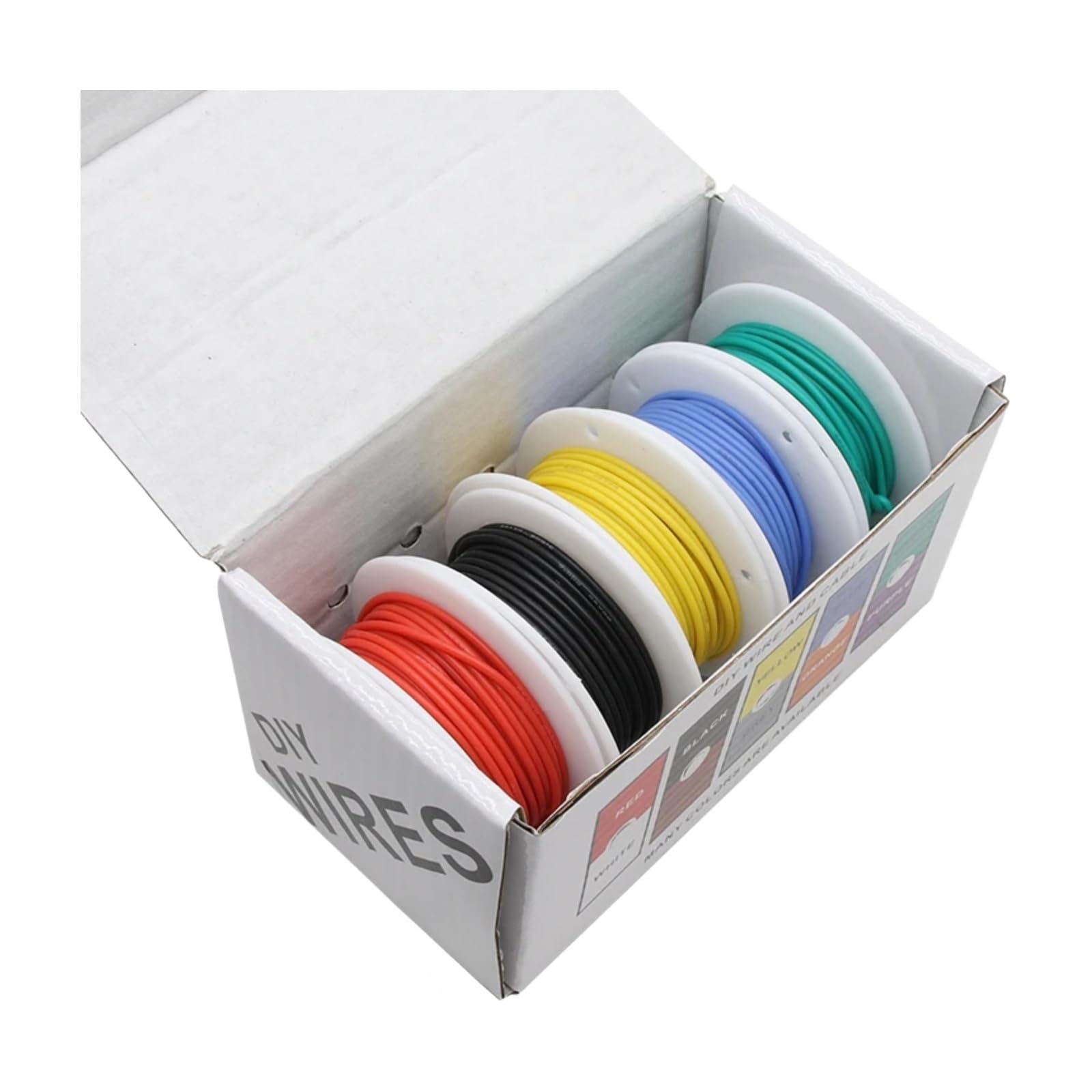 Cavi elettrici 30/28/26/24/22/20/18/16 AWG(Boxed 1; 1 box; 28AWG x10m x5 rolls)