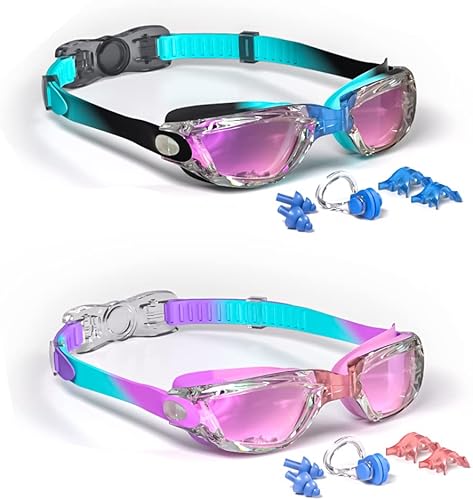 Miniatura 1 de Gafas de natación para niños, gafas de natación para niños con clip para la nariz, tapones para los oídos