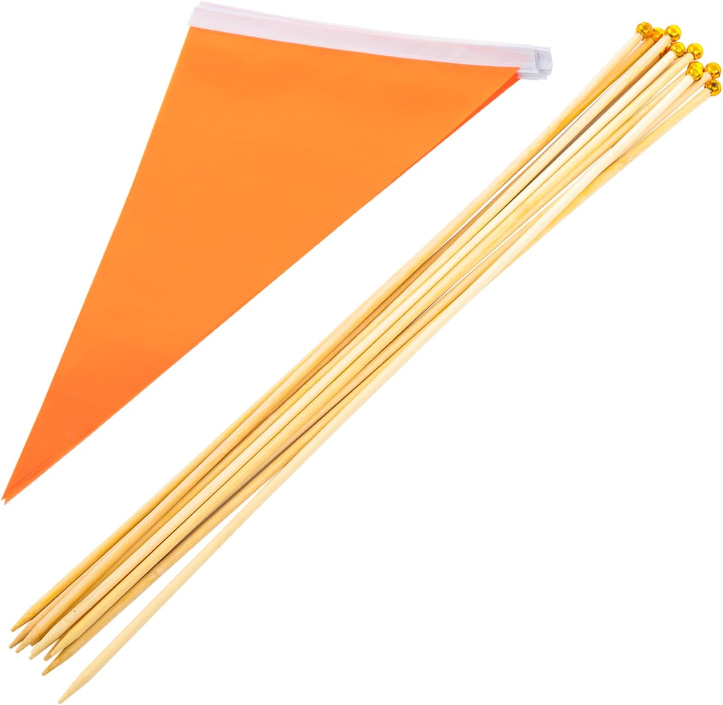 Generic 7-Pack Orange Lawn Mark Flags Triangle Construction Flags Durable Yard Markers for Sprinkler Surveying Pet Fencing