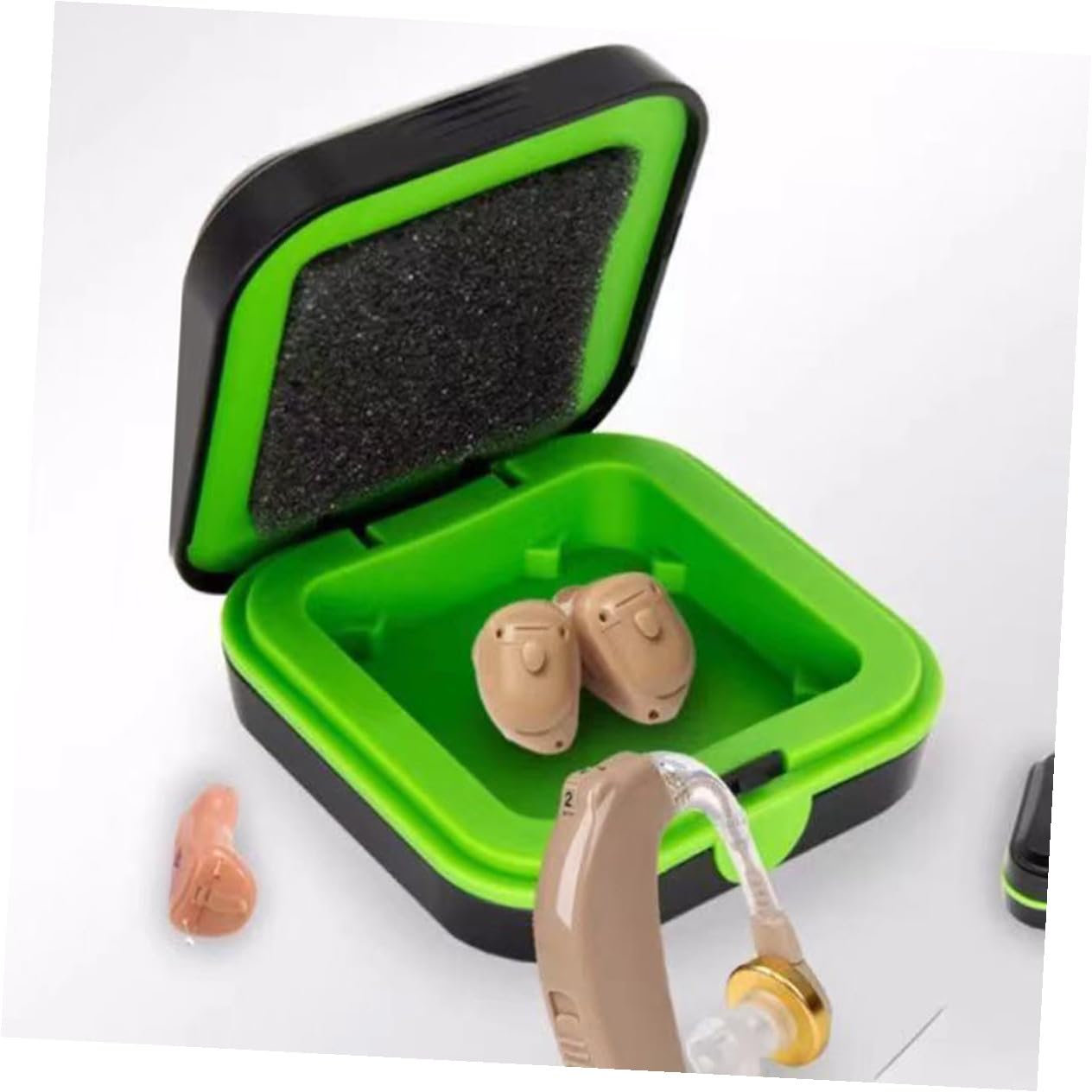 Beaupretty 3piezas Caja Protectora Portátil Para Auriculares Estuche Para Almacenamiento y Protección De Dispositivos Auditivos Diseño y