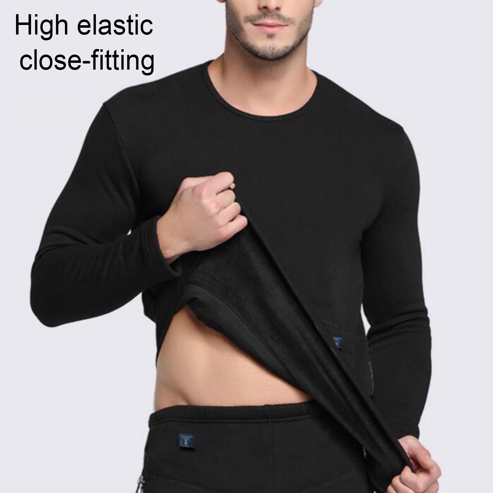 Set Intimo Termico Riscaldato Elettrico, Top + Pantaloni Set Base di Ricarica USB Riscaldamento A 22 Zone Controllo della Temperatura A 5 velocità per Il Lavoro Sci E Corsa (Batteria Non Inclusa),Ne